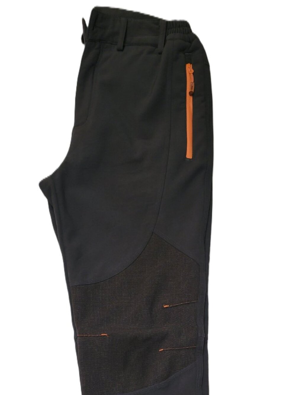 Gash Hao Men's Fleece Lined Waterproof Softshell Hiking Pants Grey Orange 32x30